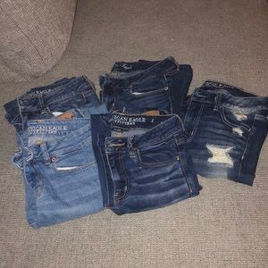 5 prs American jeggings/skinny jeans sz 4 regular